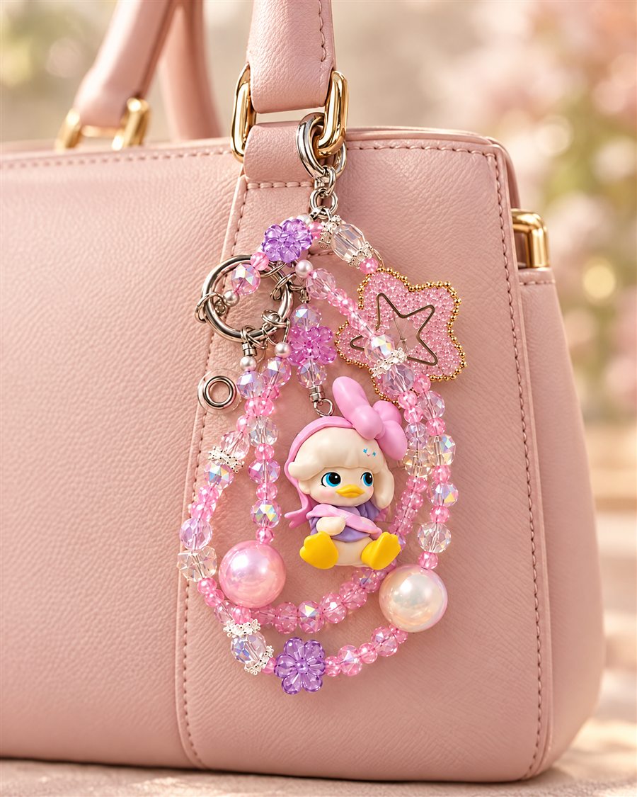 Daisy Charm on a handbag