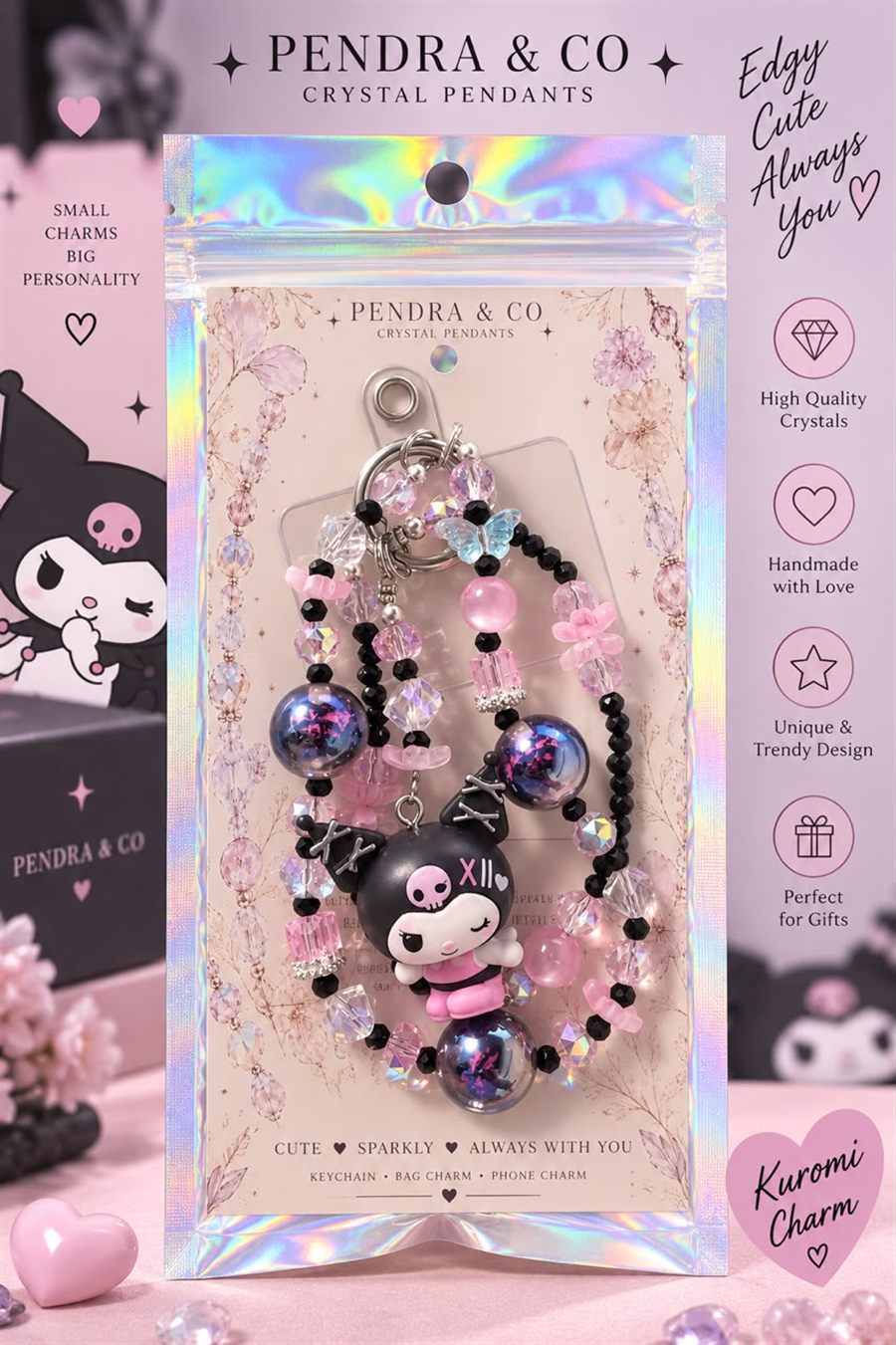 Kuromi Charm styled