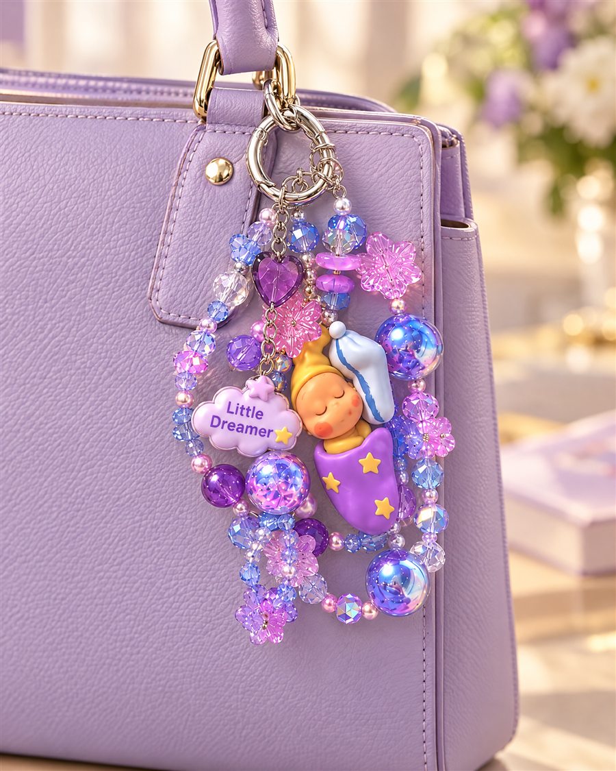Little Dreamer Charm on a handbag